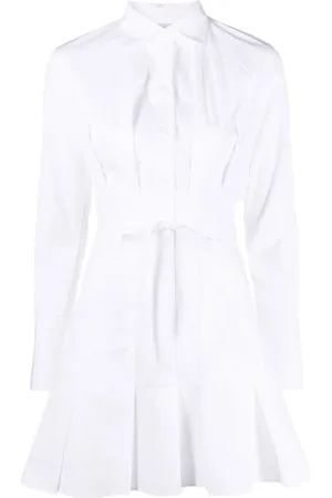 Patou Pleat-detail mini shirtdress