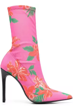 Pinko Women Floral shoes - Valentine 110mm floral-print boots