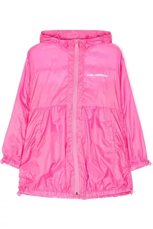 Karl Lagerfeld Logo-print hooded windbreaker jacket - Pink