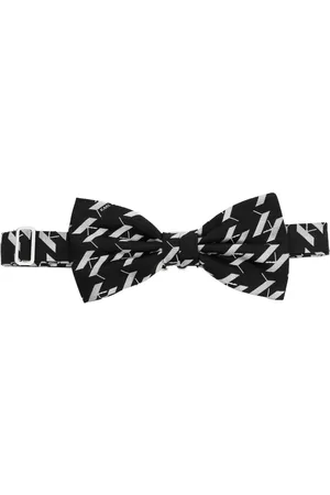 Karl Lagerfeld Men Bow Ties - Monogram silk bow tie - Black