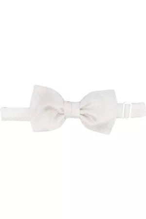 Karl Lagerfeld Men Bow Ties - Jacquard silk bow tie - White