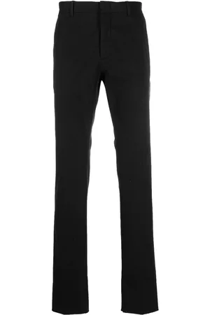 Z Zegna Men Formal Pants - Slim-cut leg tailored trousers - Black