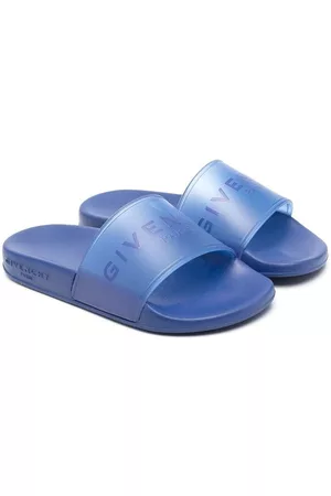Givenchy Slide Sandals - Logo-print slide on sandals - Blue