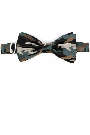 Karl Lagerfeld Men Bow Ties - Camouflage-print silk bow tie - Green
