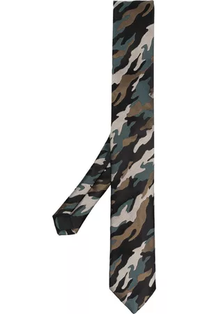 Karl Lagerfeld Men Bow Ties - Camouflage-print silk tie - Green
