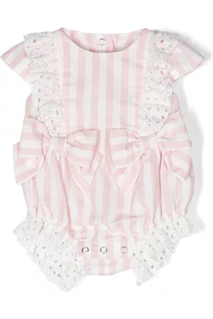 Lapin House Bow-detailing striped shorties - Pink