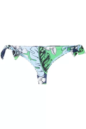 Moschino Women Bikini Bottoms - Floral-print bikini bottoms - Blue