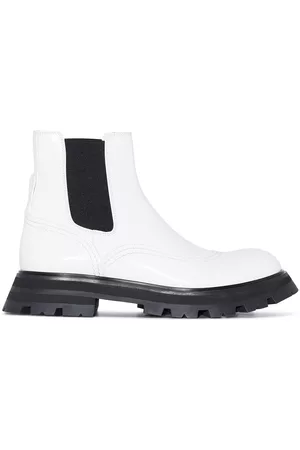 Alexander McQueen Women Chelsea Boots - Wander leather Chelsea boots - White