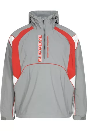 Supreme Sports Jackets - Panelled half zip hooded jacket - Grey