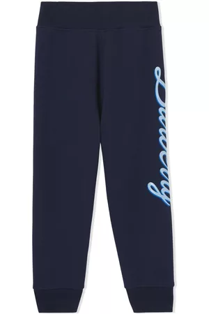 Burberry Sweatpants - Logo script-print track trousers - Blue