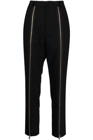 UNDERCOVER Women Formal Pants - Zip-detail wool tailored trousers - Black
