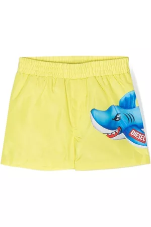 Diesel Swim Shorts - Animal-print swim shorts - Yellow