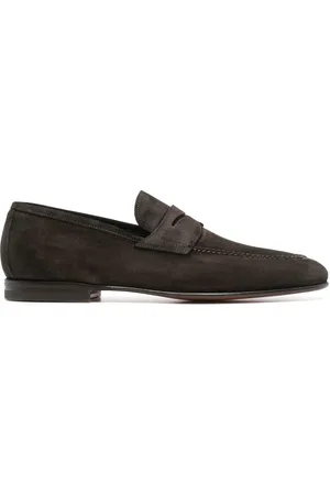 santoni Penny-slot suede loafers