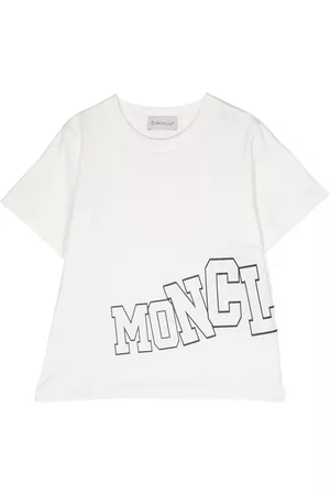 Moncler Girls Short Sleeved T-Shirts - Logo-print short-sleeve T-shirt - White