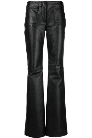 Marine Serre Leather wide-leg trousers