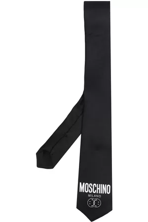 Moschino Silk logo-print tie - Black