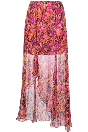 Patrizia Pepe Floral print asymmetric hem skirt