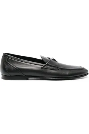 Dolce & Gabbana Logo-plaque leather loafers