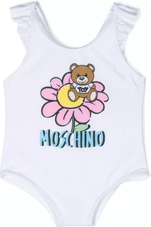 Moschino Swimsuits - Logo-print detail swimsuit - White