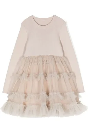 JNBY by JNBY Crewneck knit mesh patched dress