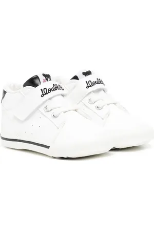 Miki House Embroidered touch-strap sneakers