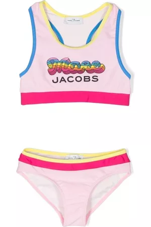 Marc Jacobs Kids Girls Bikini Sets - Logo-print racerback bikini set - Pink