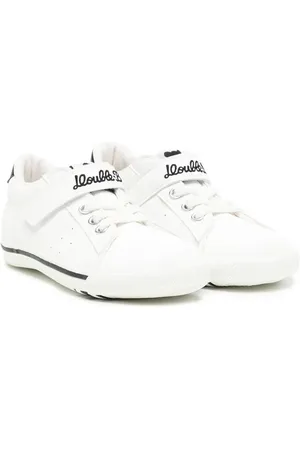 Miki House Embroidered touch-strap sneakers