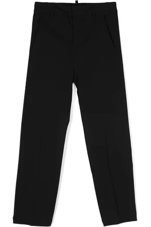 Dsquared2 Boys Straight Leg Pants - Straight-leg pressed-crease trousers - Black