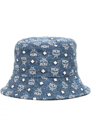 MCM Logo-print bucket hat - Blue