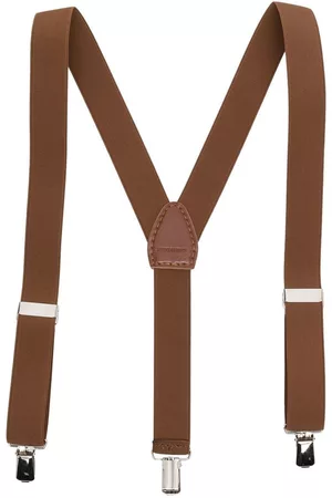 COLORICHIARI Leather trimmed strap braces - Brown