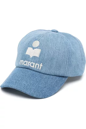 Isabel Marant Caps - Logo-embroidered denim cap - Blue