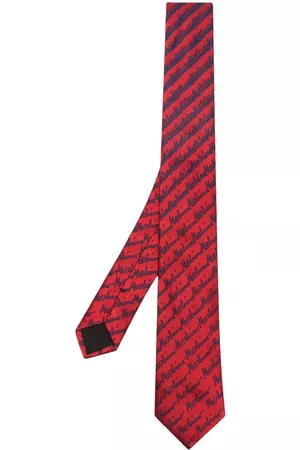Moschino Men Bow Ties - Silk embroidered-logo tie