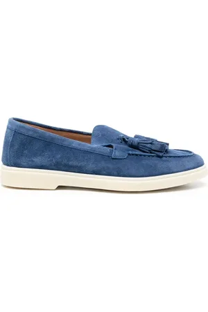 santoni Tassel-detail suede loafers