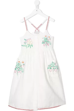 Stella McCartney Girls Casual Dresses - Embroidered-design dress - White