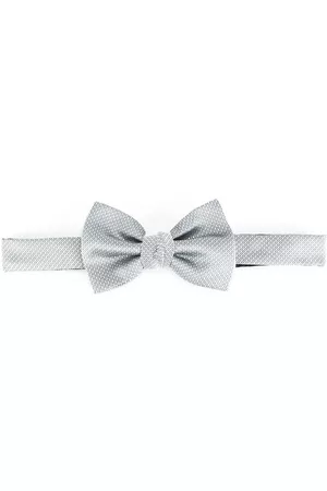 Lanvin Men Bow Ties - Crisscross stitching bow tie - Metallic
