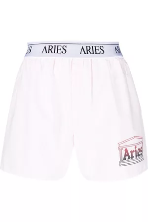 ARIES Logo-print striped track shorts - Pink