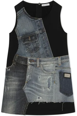 Dolce & Gabbana Patchwork-denim A-line dress