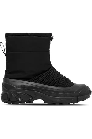 Burberry Men Boots - ECONYL® cord detail boots - BLACK