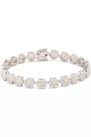 Hatton Labs Crystal-flower-embellished bracelet - Silver