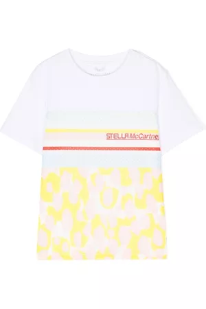 Stella McCartney Girls Sports T-Shirts - Graphic-print sports T-shirt - Multicolour