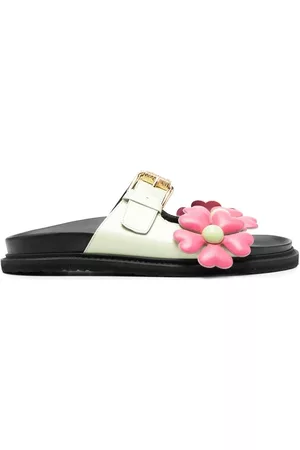 Moschino Floral-patch buckled sandals - Green