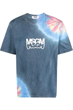 Msgm Logo-print tie-dye T-shirt