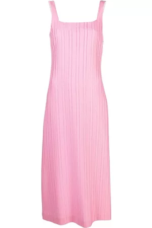 Moschino Knitted cotton midi dress - Pink