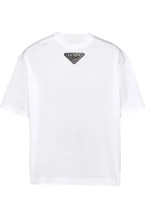 Black Triangle logo-plaque Re-Nylon short-sleeved shirt, Prada