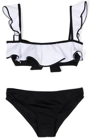 Nessi Byrd Girls Bikini Sets - Ruffled bikini set - Black