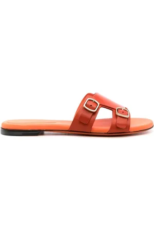 santoni Double-buckle calf-leather sandals