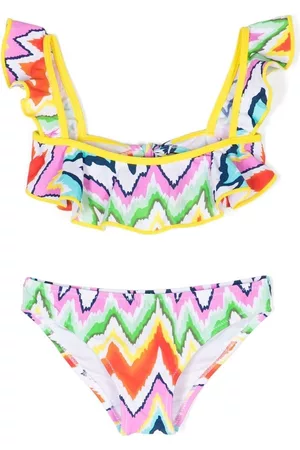 Nessi Byrd Girls Bikini Sets - Akeno zigzag print bikini set - Multicolour
