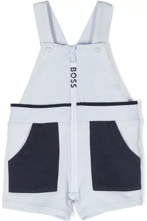 HUGO BOSS Dungarees - Logo-print Fzip-up dungarees - Blue