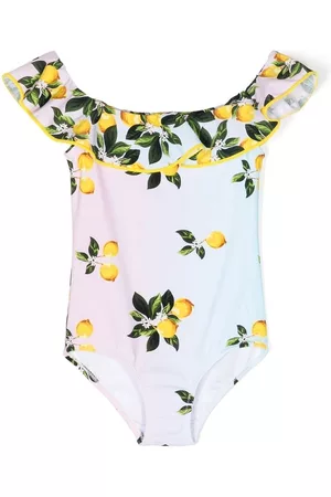 Nessi Byrd Lemon-print swimsuit - Multicolour