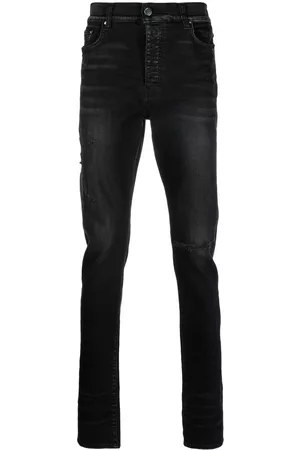 AMIRI Men Skinny Jeans - Logo-embroidered skinny-cut jeans - Black